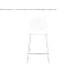 Polyurethane chair based on a sled with a footrest Mereni