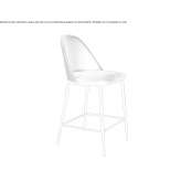 Leather kitchen stool with backrest Brueck