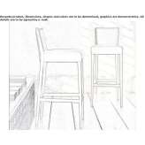 High stool with backrest Walem