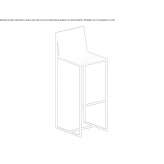 High metal stool Osteno