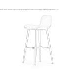 High stool upholstered in fabric with backrest Cancuc