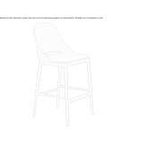 Wysoki stołek nabuk i podstawa z czarnego jesionu Ladybank