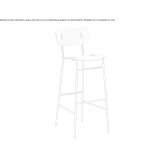 A tall wooden stool with a backrest Llanca