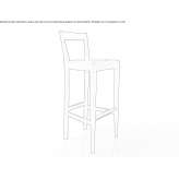High stool with backrest Cervino
