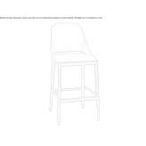 High upholstered stool with backrest Ladybank