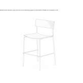 Wooden kitchen stool with backrest Sasamon