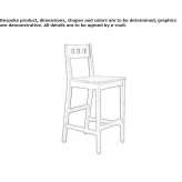 High stool with footrest Ville