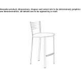 High metal stool with footrest Signes