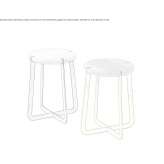 Steel and wood stool Pompu