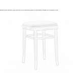 Low, upholstered beech stool Marciana