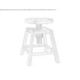Low stool made of solid wood, height adjustable Poels