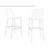 High leather stool with backrest Voginci