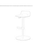 A modern, height-adjustable leather stool with a gas lift Tisnov