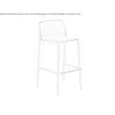 Upholstered fabric counter stool Ellingen