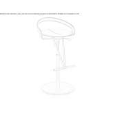 Swivel stool made of tanned leather with gas lift Aiyira