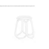 Low rattan stool Recreo