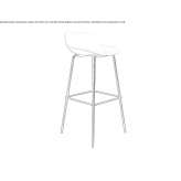 Stool with polypropylene shell and steel base Arguedas