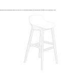Stool with polypropylene shell and beech wood base Arguedas