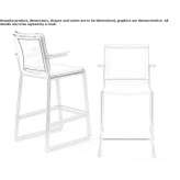 High stool with armrests and backrest Pauna