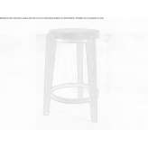 Low teak stool with footrest Cunha