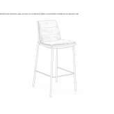 High leather stool with backrest Bihorel