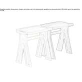 Solid wood stool with connecting device Breto