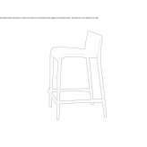 Polypropylene stool with backrest Vacareni