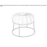 Low stool upholstered in fabric Lommel