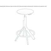 Height-adjustable swivel stool with footrest Berson