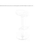 High technopolymer stool with height adjustment Ringling