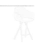 High stool upholstered in leather Jamaica
