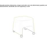 Low stool on wheels Lurano