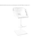 Swivel leather stool with footrest Prazmow