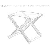 Low foldable stool in leather and wood Offstein