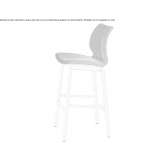 High upholstered stool with backrest Ossana