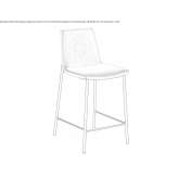 High leather stool with backrest Munxar