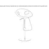 Swivel polyurethane stool with backrest Lobatos