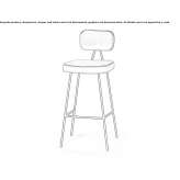High, fabric stool with backrest Armamar