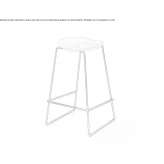 A high sleigh-shaped stool with a footrest Assas