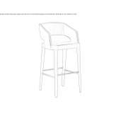 High upholstered stool with armrests Falicon