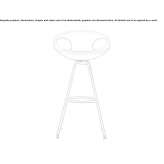 High polyurethane stool with backrest and footrest Lobatos