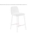 Upholstered fabric counter stool Heer