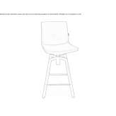 Swivel leather kitchen stool with footrest Louros