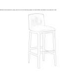 Fabric upholstered stool with backrest Oimbra