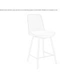 High upholstered stool with footrest Rakek