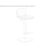High stool in leather and metal with gas lift Lisarow