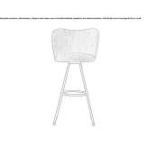 Fabric upholstered stool with footrest Vylok