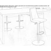Stool with gas lift and footrest Cairon