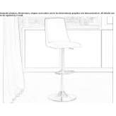 Stool with gas lift and footrest Kale