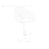 Upholstered leather stool with gas lift Kuzhener